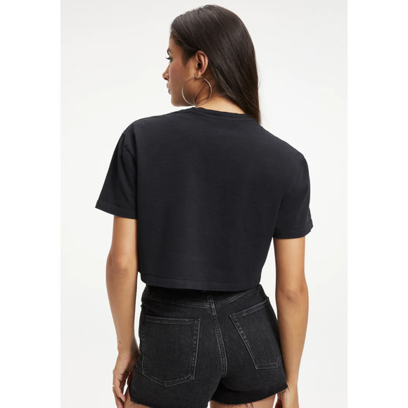 GOOD AMERICAN COTTON CROPPED TEE - Picture 2 of 16